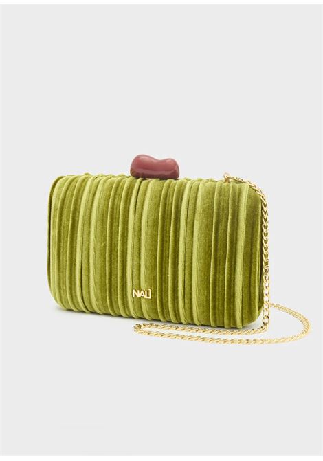CLUTCH ALBA VELLUTO PLISSE NALì | SNPC0013VERDE