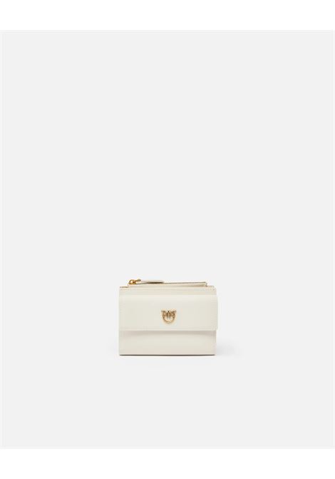 Piccolo portafoglio compatto in pelle liscia con logo PINKO | 103612 A0F1Z14Q