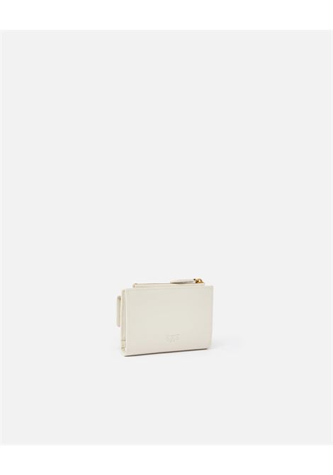 Piccolo portafoglio compatto in pelle liscia con logo PINKO | 103612 A0F1Z14Q