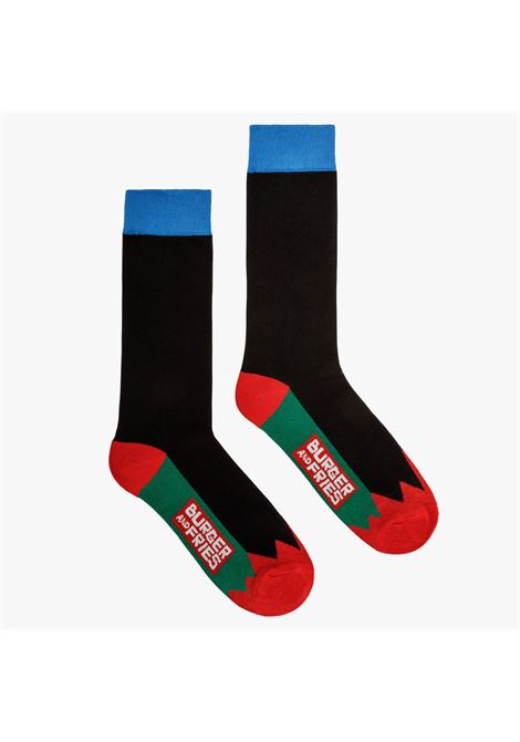 COLOR BLOCK SOCKS NERO SOCKS BURGER AND FRIES | BF120111