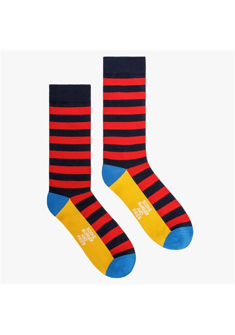 STRIPES SOCKSROSSO FUOCO / NAVY BLUE SOCKS BURGER AND FRIES | BF12023007