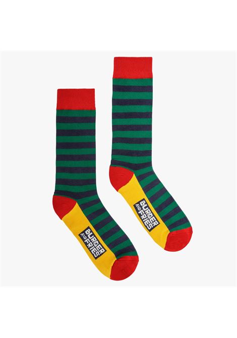 STRIPES SOCKSVERDE INGLESE/NAVY BLUE SOCKS BURGER AND FRIES | BF12025007