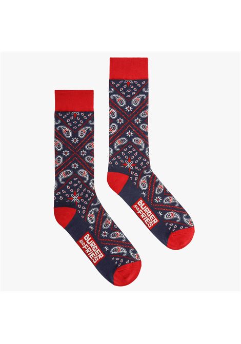 BANDANA SOCKS NAVY BLUE SOCKS BURGER AND FRIES | BF121107