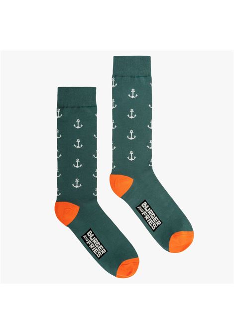 FORMAL FANCY SOCKSANCHOR VERDE INGLESE/ARANCIO SOCKS BURGER AND FRIES | BF12145003