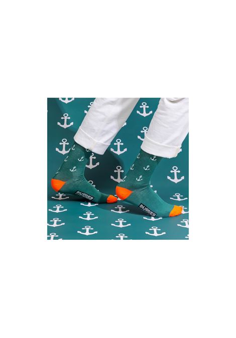 FORMAL FANCY SOCKSANCHOR VERDE INGLESE/ARANCIO SOCKS BURGER AND FRIES | BF12145003