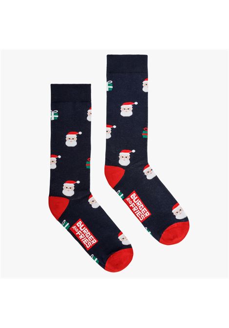 CHRISTMAS SOCKS CLASSIC CHRISTMAS PATTERN SOCKS BURGER AND FRIES | BF12150730
