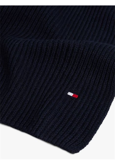 Sciarpa a coste con bandierina ricamata Blu navy TOMMY HILFIGER | AM0AM12847DW6