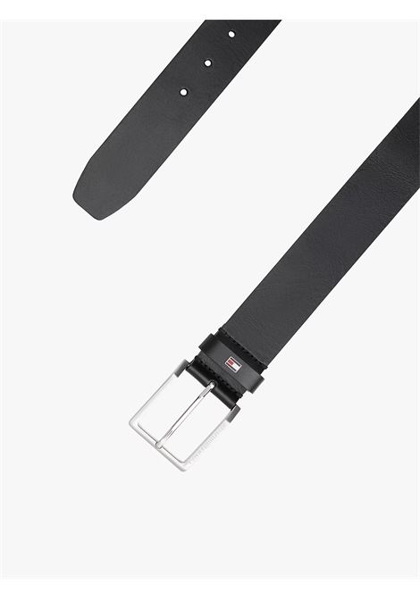 Cintura in pelle con fibbia quadrata Nero TOMMY HILFIGER | AM0AM13014BDS
