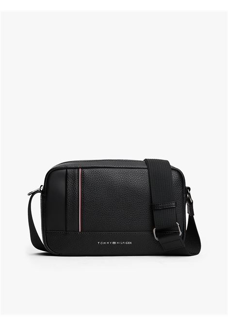 Borsa reporter zigrinata con tracolla Nero TOMMY HILFIGER | AM0AM13635BDS
