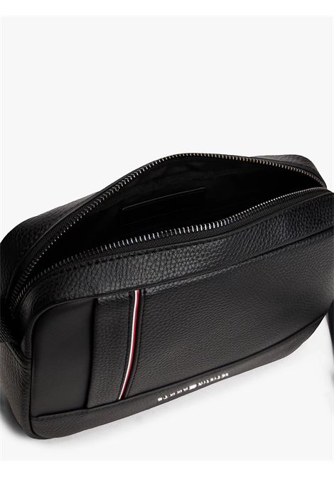 Borsa reporter zigrinata con tracolla Nero TOMMY HILFIGER | AM0AM13635BDS