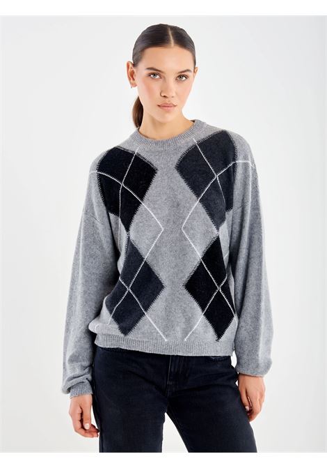 Pull Girocollo a Rombi VICOLO | 77195FGRIGIO NERO