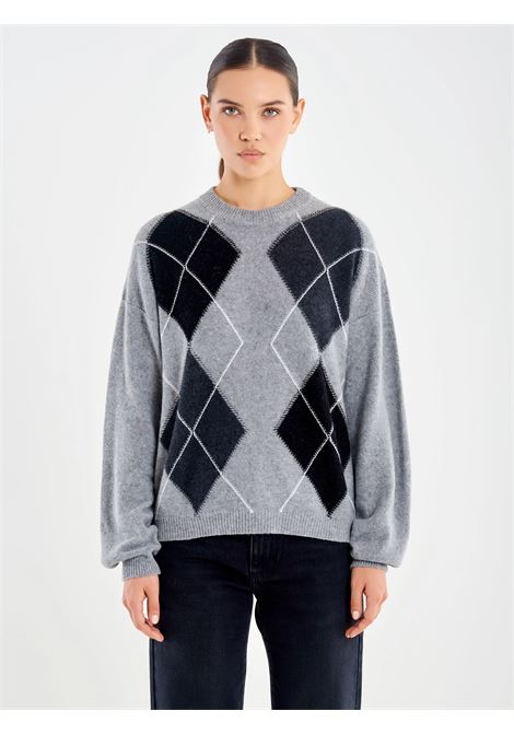 Pull Girocollo a Rombi VICOLO | 77195FGRIGIO NERO