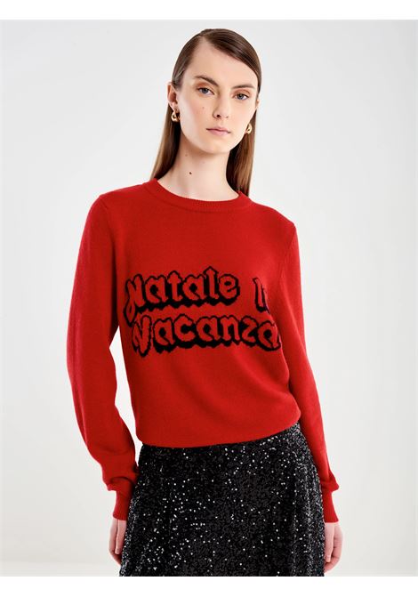 Pull con Ricamo Natale in Vacanza VICOLO | 77267FROSSO