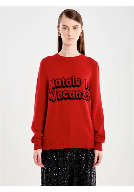 Pull con Ricamo Natale in Vacanza VICOLO | 77267FROSSO