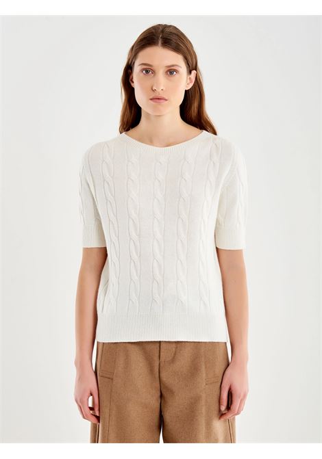 Maglia a Trecce Maniche Corte VICOLO | 77323FPANNA