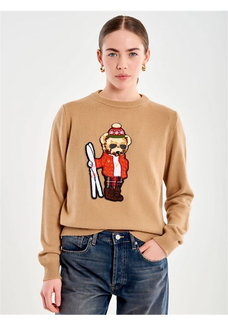Pull Patch Natale Orsetto con Sci VICOLO | 77324FCAMMELLO