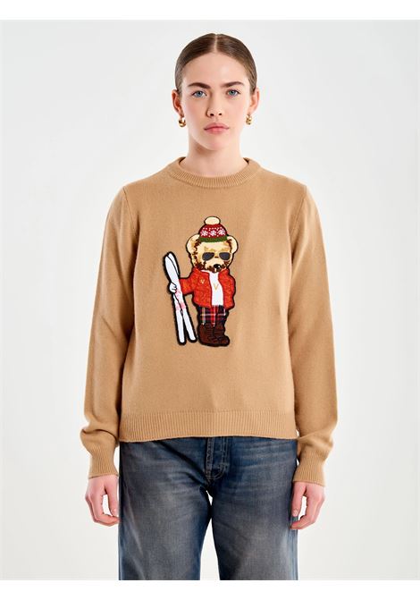 Pull Patch Natale Orsetto con Sci VICOLO | 77324FCAMMELLO