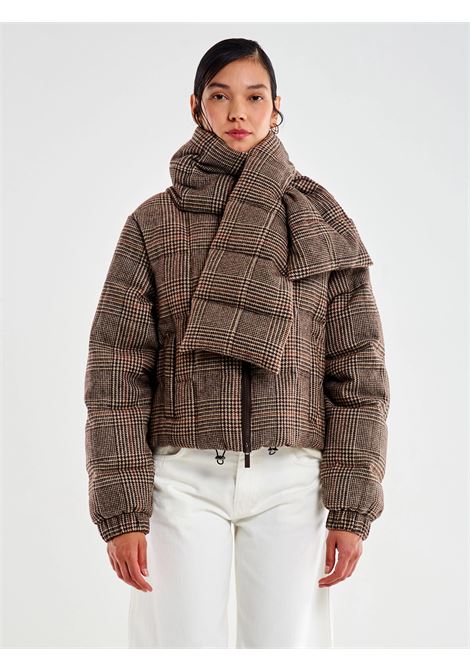 Piumino in Panno Check con Sciarpa VICOLO | TF0024MARRONE