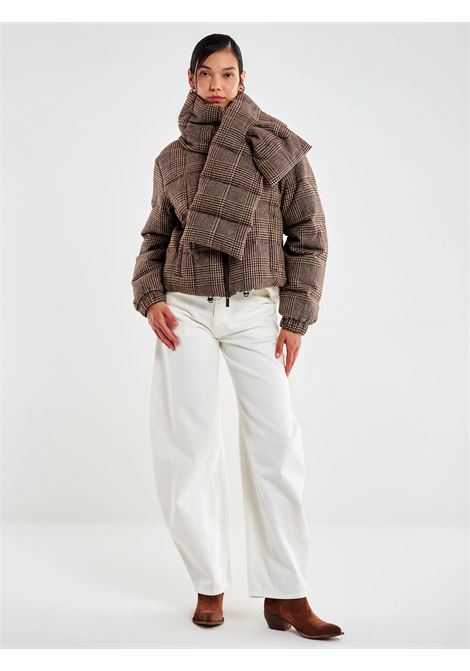 Piumino in Panno Check con Sciarpa VICOLO | TF0024MARRONE
