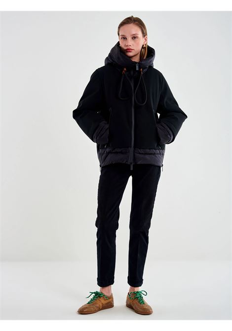 Piumino Cropped con Tessuto Tecnico VICOLO | TF0096NERO