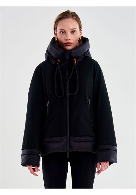 Piumino Cropped con Tessuto Tecnico VICOLO | TF0096NERO