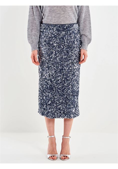 Gonna Midi in Ciniglia e Paillettes VICOLO | TF0120GRIGIO