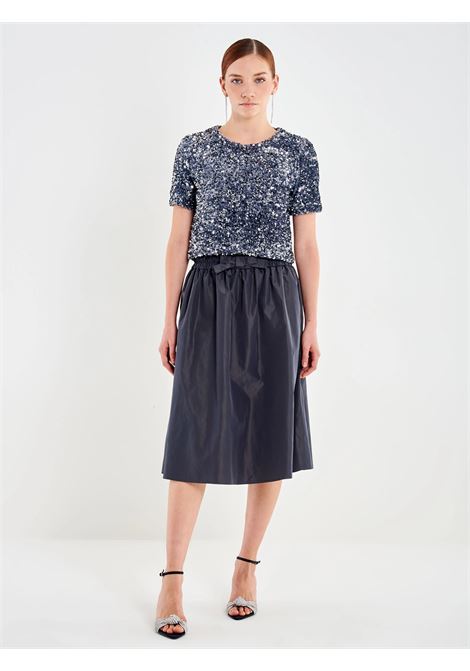 Top Cropped in Paillettes VICOLO | TF0455GRIGIO