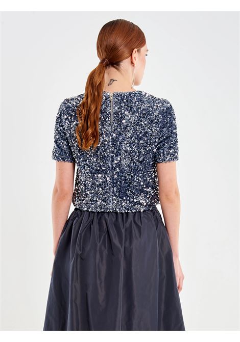Top Cropped in Paillettes VICOLO | TF0455GRIGIO