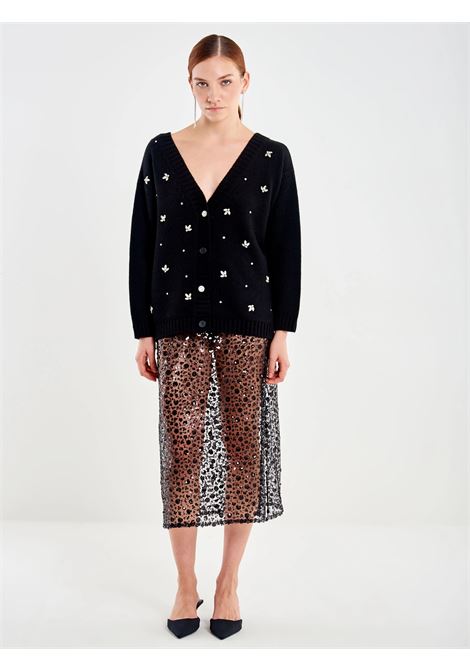 Gonna Midi Svasata con Paillettes VICOLO | TF1149NERO