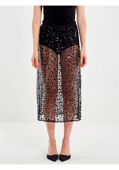 Gonna Midi Svasata con Paillettes VICOLO | TF1149NERO