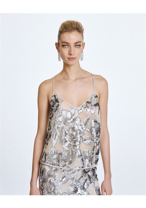 Top in tulle con paillettes ACCESS fashion | 63-2002-203SILVER