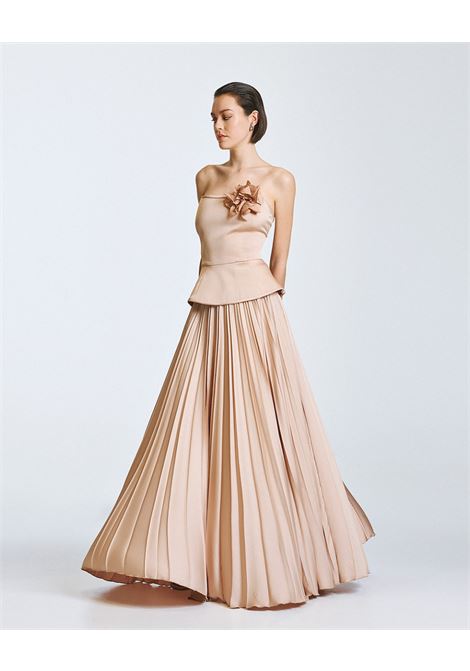 Top senza spalline con dettaglio in volant e fiore ACCESS fashion | 63-2042-357BEIGE