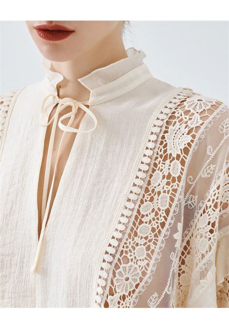 Camicetta con dettagli in pizzo ACCESS fashion | 63-2087-850VANILLA