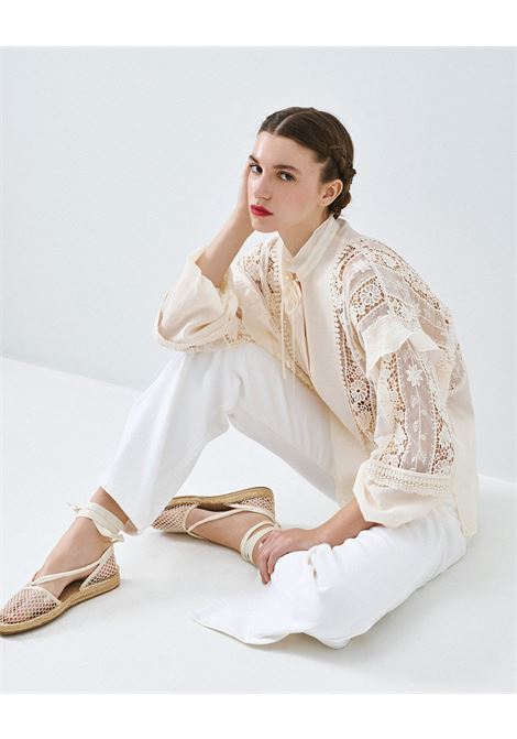 Camicetta con dettagli in pizzo ACCESS fashion | 63-2087-850VANILLA