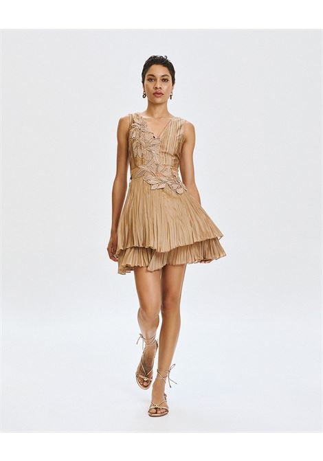 Mini abito a pieghe con motivo ACCESS fashion | 63-3033-125BEIGE