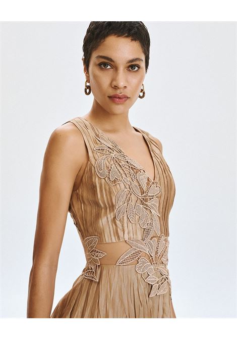 Mini abito a pieghe con motivo ACCESS fashion | 63-3033-125BEIGE