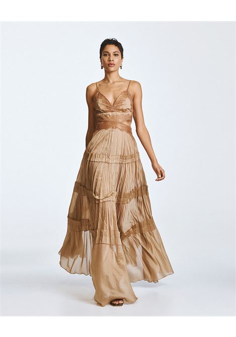 Maxi vestito ritagliato con pizzo ACCESS fashion | 63-3302-125BEIGE