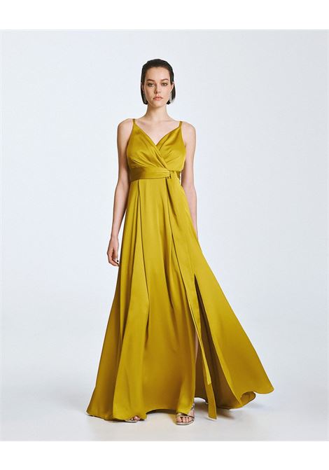 Maxi vestito con dettaglio di cravatta ACCESS fashion | 63-3308-357CITRO