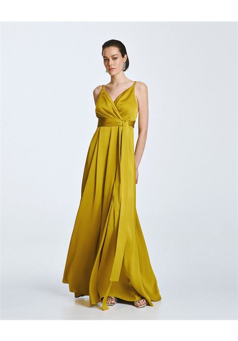 Maxi vestito con dettaglio di cravatta ACCESS fashion | 63-3308-357CITRO