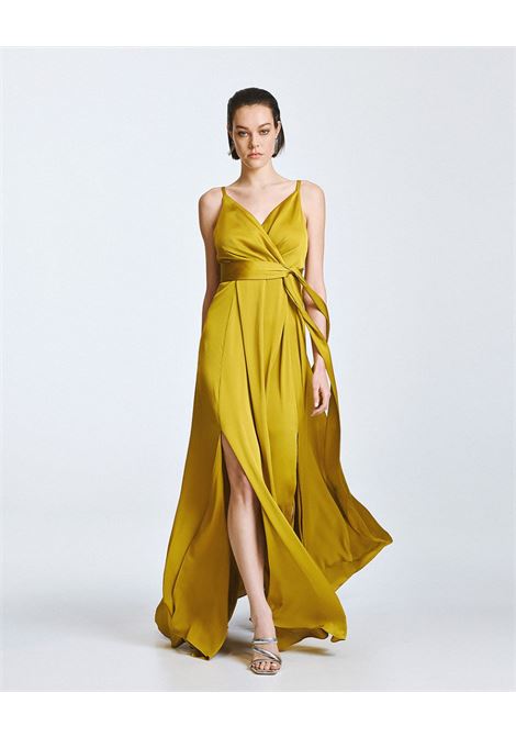 Maxi vestito con dettaglio di cravatta ACCESS fashion | 63-3308-357CITRO