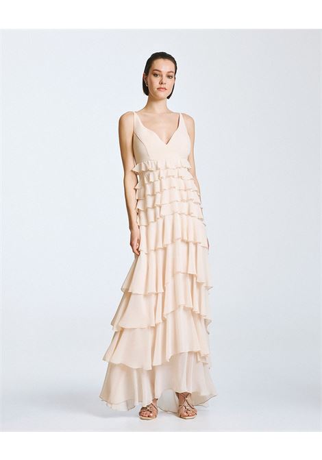 Maxi vestito con volant ACCESS fashion | 63-3382-329VANILA