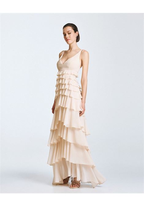 Maxi vestito con volant ACCESS fashion | 63-3382-329VANILA