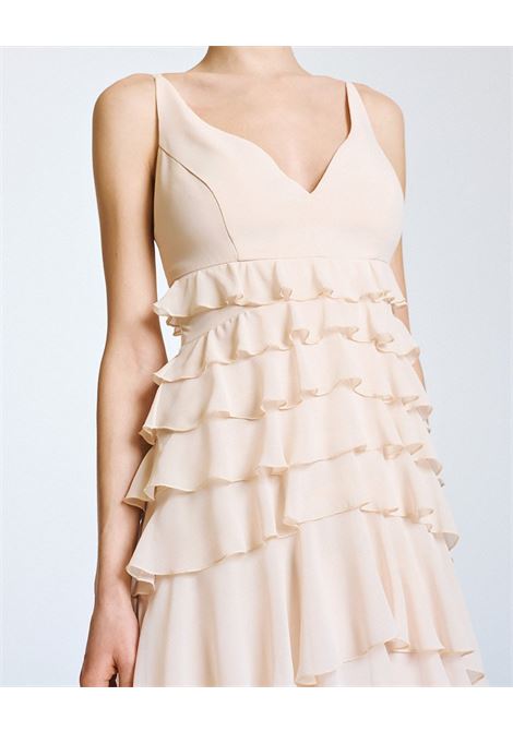 Maxi vestito con volant ACCESS fashion | 63-3382-329VANILA