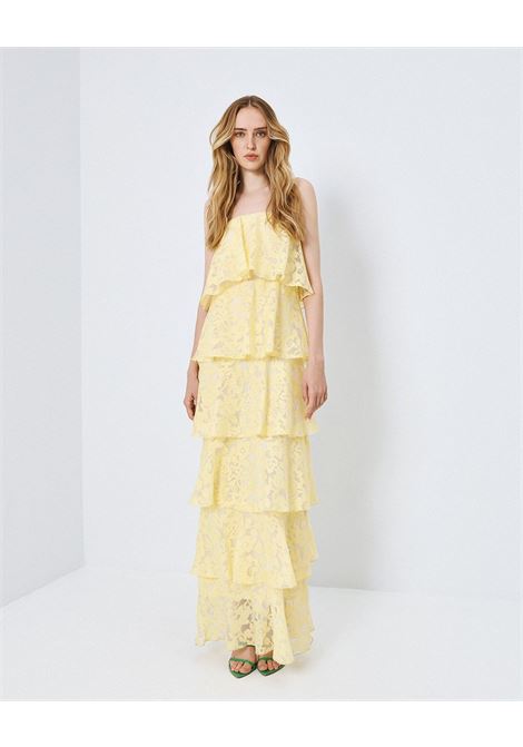 Maxi vestito disperato con dettagli in volant ACCESS fashion | 63-3388-0291YELLOW