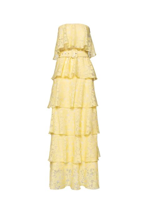 Maxi vestito disperato con dettagli in volant ACCESS fashion | 63-3388-0291YELLOW