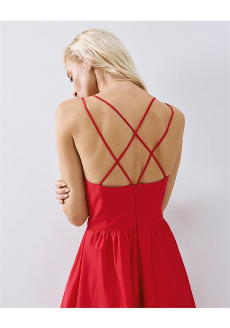 Abito svasato Midi con dettagli arruffati ACCESS fashion | 63-3398-126ROSSO