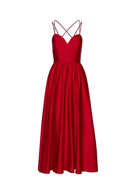 Abito svasato Midi con dettagli arruffati ACCESS fashion | 63-3398-126ROSSO