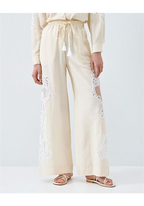 Pantaloni con dettagli in pizzo ACCESS fashion | 63-5039-520VANILA
