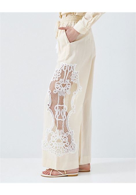 Pantaloni con dettagli in pizzo ACCESS fashion | 63-5039-520VANILA