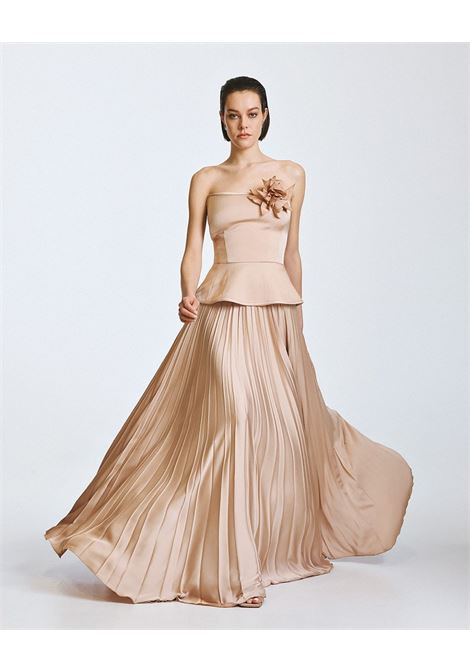 Maxi gonna a pieghe ACCESS fashion | 63-6011-357BEIGE